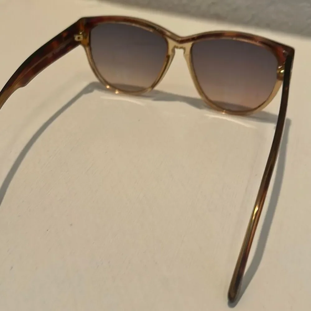 Vintage 1980s Laura Biagiotti Sunglasses Brown Rhinestone Tortoise Shell Frames